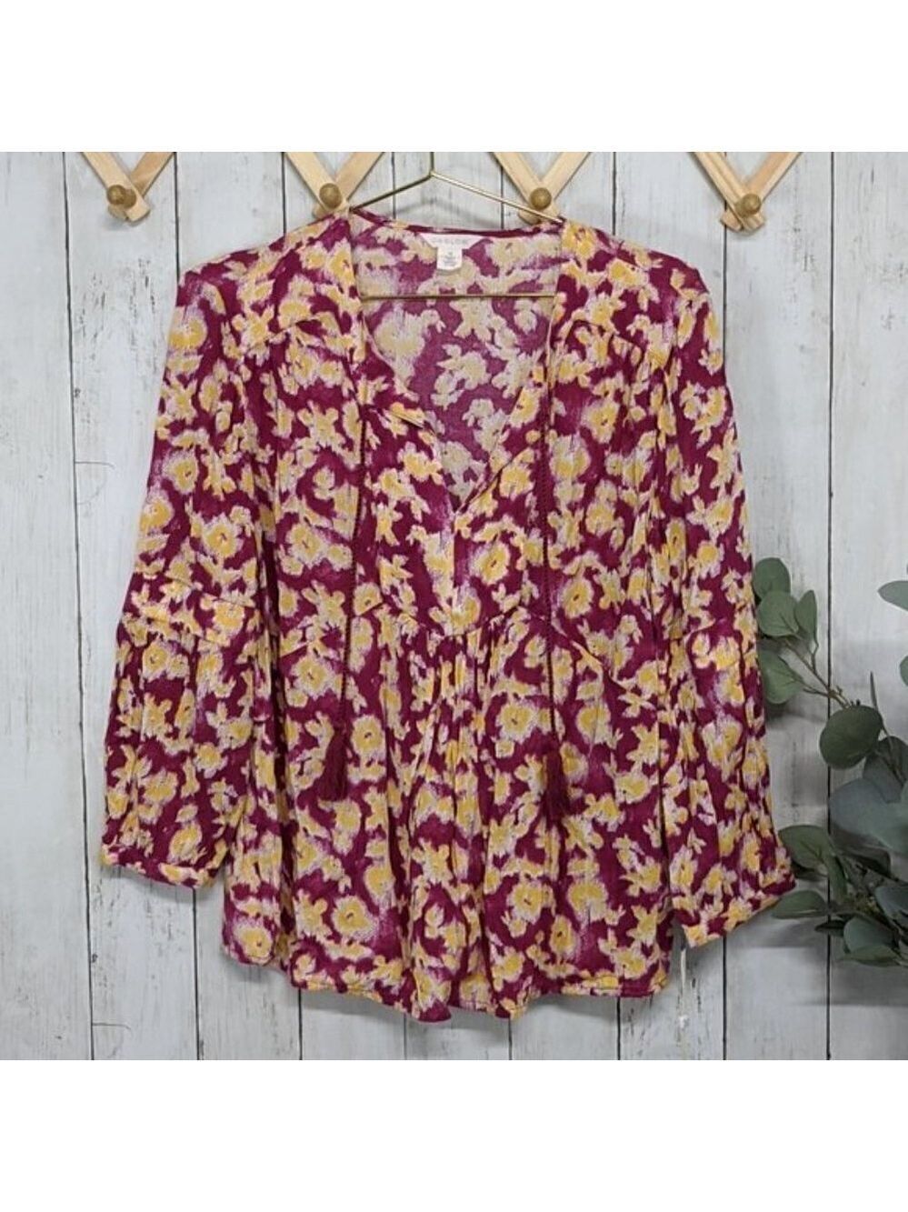 𝅺CASLON BNWT Printed Tie Front Blouse XSmall